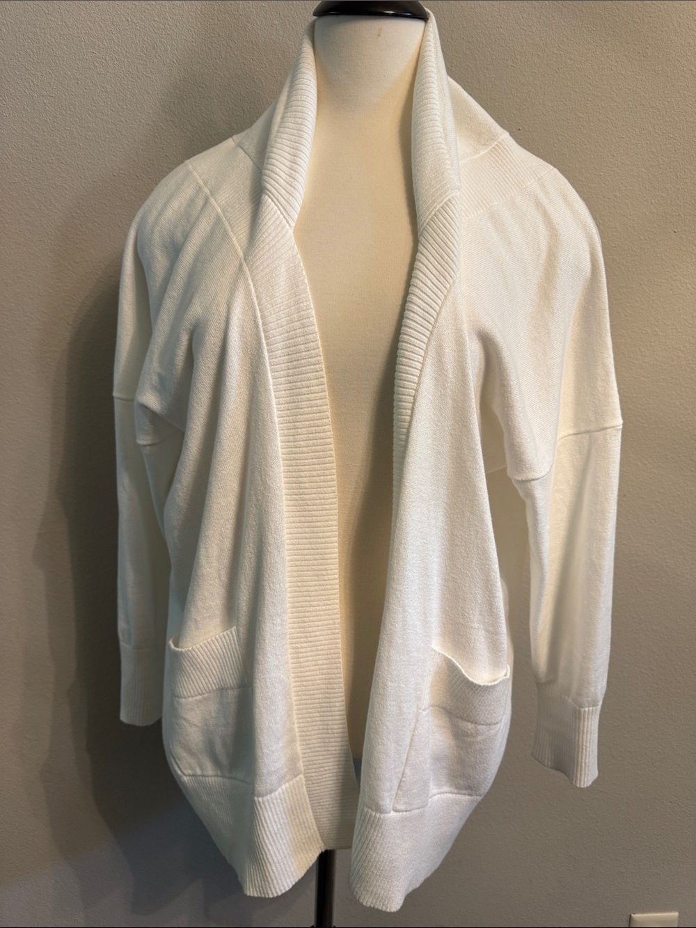 CAbi Women's White Open-Front Cardigan Sweater, Size M